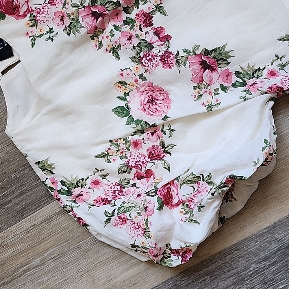 Vici Floral Mini Dress - White and Pink - Picture 2 of 13